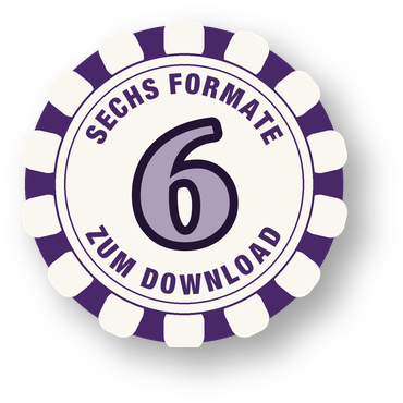 Sechs Downloadformate