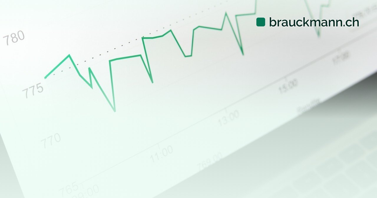 Grüne Kurve in einem Liniendiagramm auf einem Bildschirm